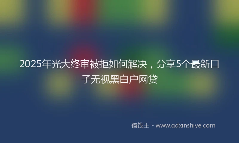 2025年光大终审被拒如何解决，分享5个最新口子无视黑白户网贷
