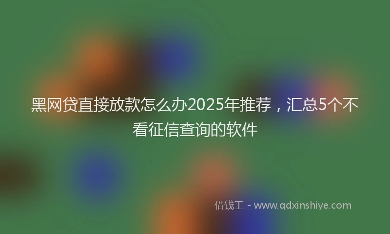 黑网贷直接放款怎么办2025年推荐，汇总5个不看征信查询的软件