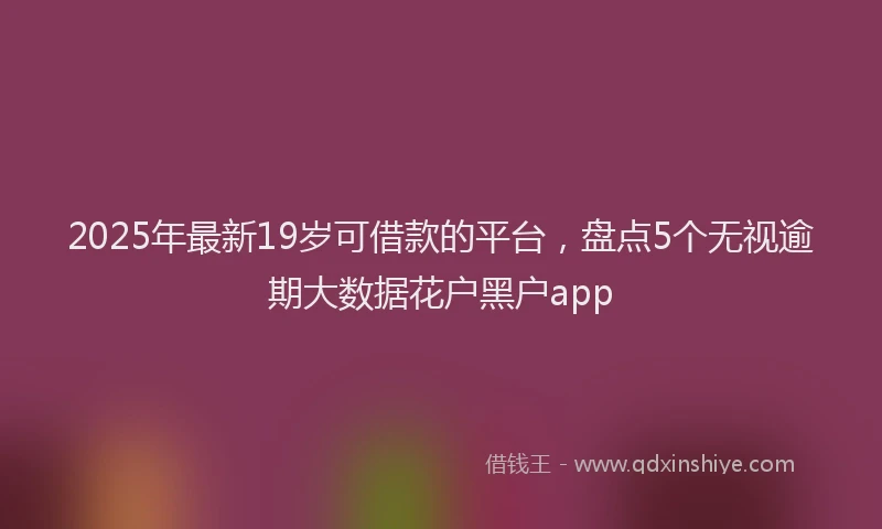 2025年最新19岁可借款的平台，盘点5个无视逾期大数据花户黑户app