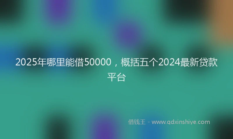 2025年哪里能借50000，概括五个2024最新贷款平台