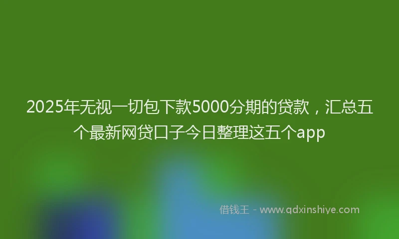 2025年无视一切包下款5000分期的贷款，汇总五个最新网贷口子今日整理这五个app