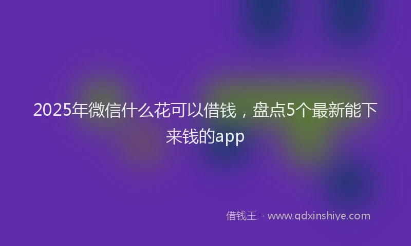 2025年微信什么花可以借钱，盘点5个最新能下来钱的app
