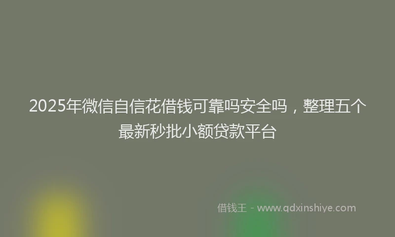 2025年微信自信花借钱可靠吗安全吗，整理五个最新秒批小额贷款平台