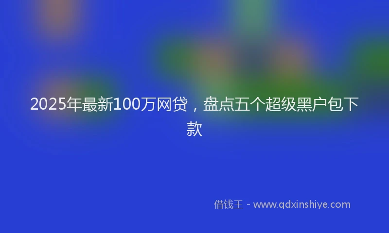 2025年最新100万网贷，盘点五个超级黑户包下款