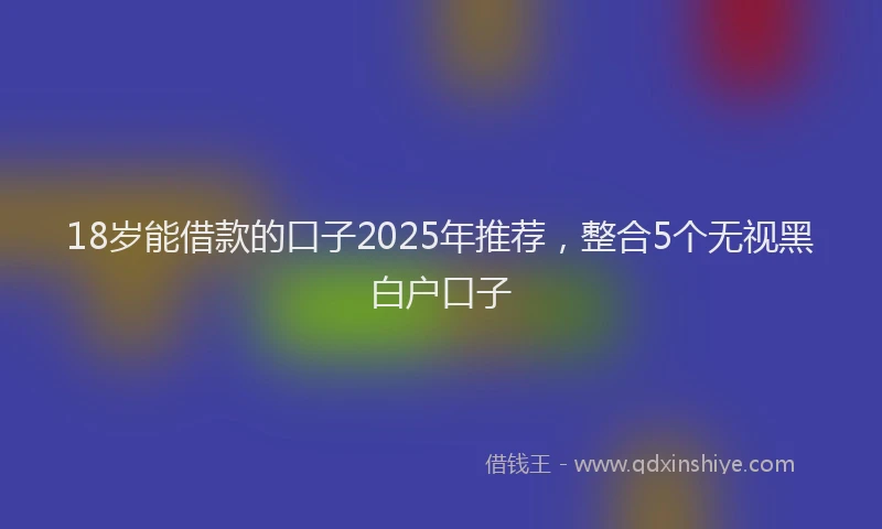 18岁能借款的口子2025年推荐，整合5个无视黑白户口子