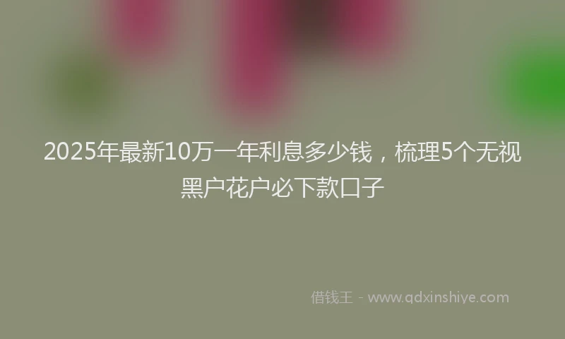 2025年最新10万一年利息多少钱，梳理5个无视黑户花户必下款口子