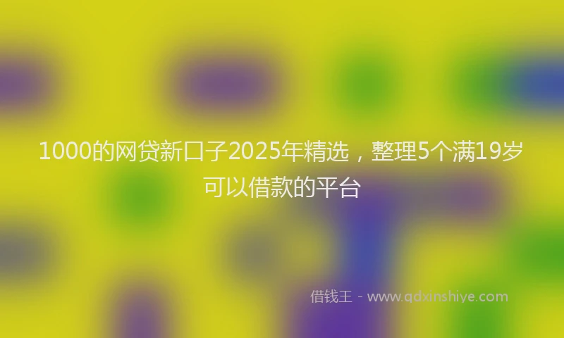 1000的网贷新口子2025年精选，整理5个满19岁可以借款的平台