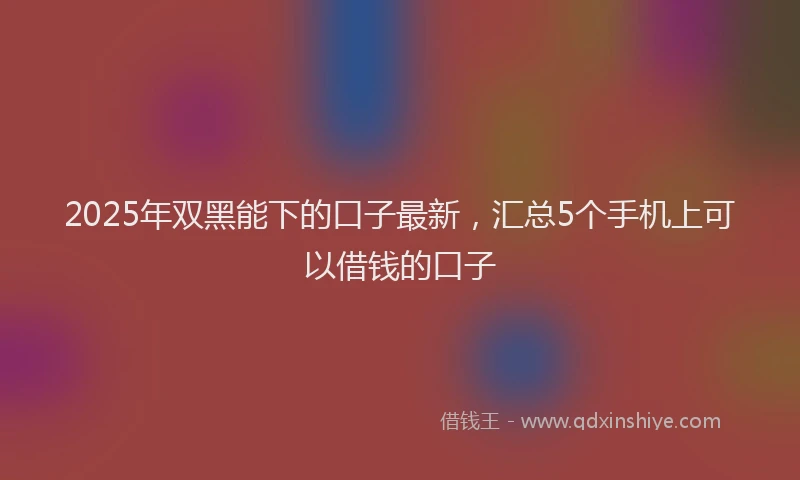 2025年双黑能下的口子最新，汇总5个手机上可以借钱的口子