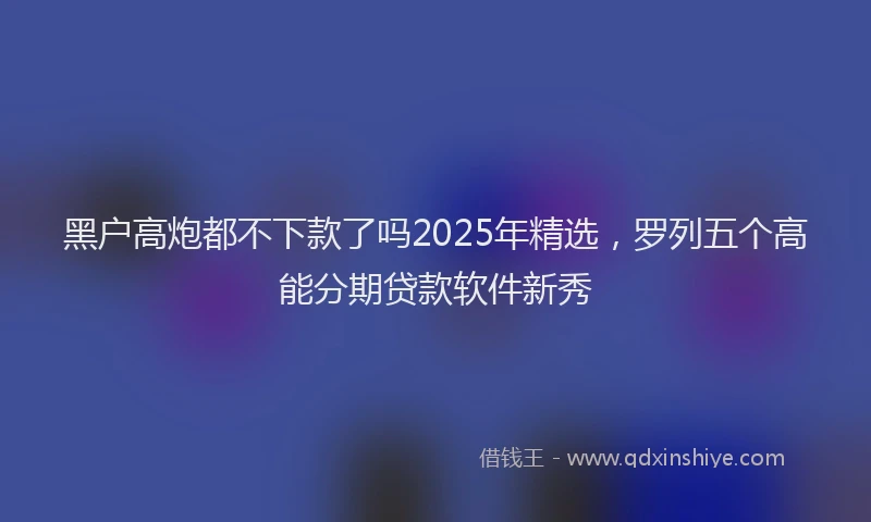 黑户高炮都不下款了吗2025年精选，罗列五个高能分期贷款软件新秀
