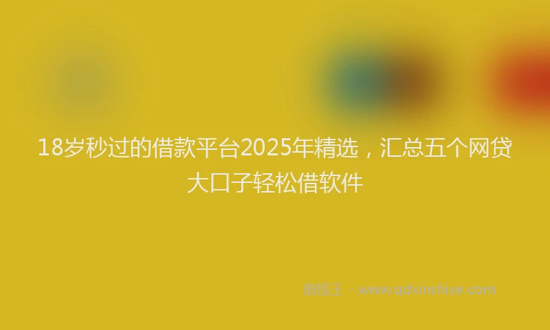 18岁秒过的借款平台2025年精选，汇总五个网贷大口子轻松借软件