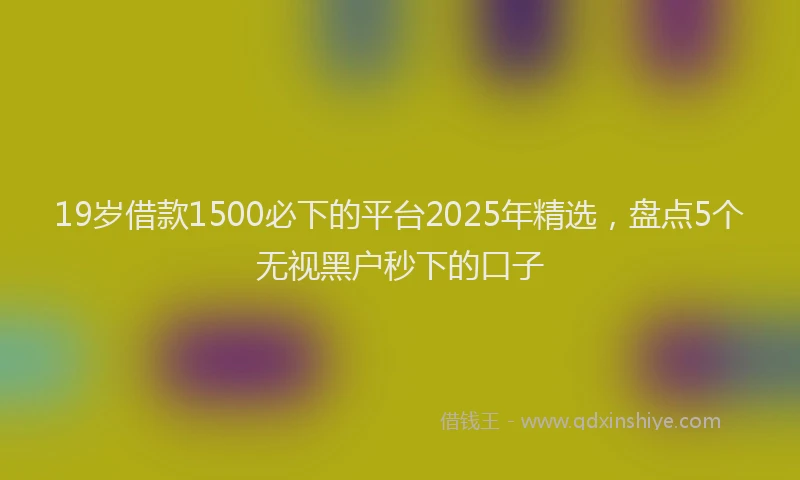 19岁借款1500必下的平台2025年精选，盘点5个无视黑户秒下的口子