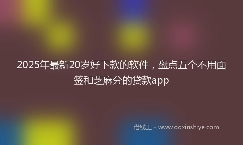 2025年最新20岁好下款的软件，盘点五个不用面签和芝麻分的贷款app