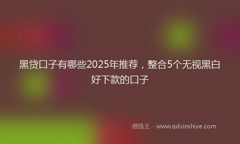 黑贷口子有哪些2025年推荐，整合5个无视黑白好下款的口子