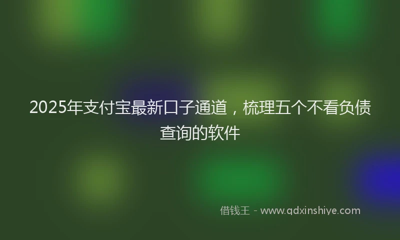 2025年支付宝最新口子通道，梳理五个不看负债查询的软件