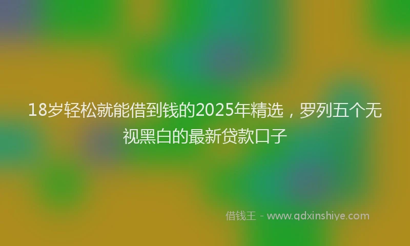 18岁轻松就能借到钱的2025年精选，罗列五个无视黑白的最新贷款口子