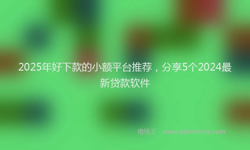 2025年好下款的小额平台推荐，分享5个2024最新贷款软件
