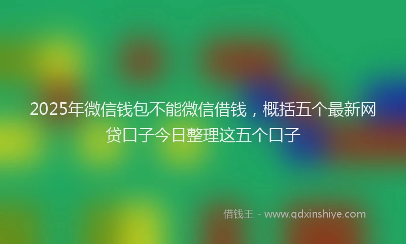 2025年微信钱包不能微信借钱，概括五个最新网贷口子今日整理这五个口子