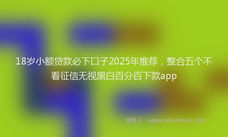 18岁小额贷款必下口子2025年推荐，整合五个不看征信无视黑白百分百下款app