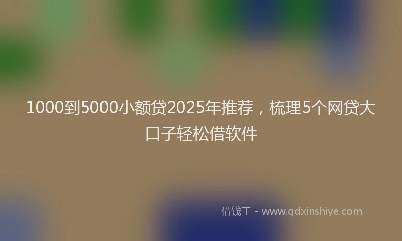 1000到5000小额贷2025年推荐，梳理5个网贷大口子轻松借软件