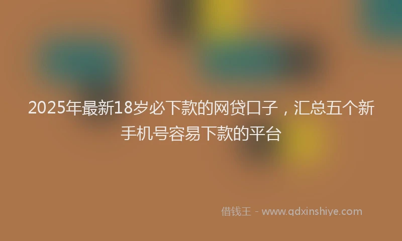 2025年最新18岁必下款的网贷口子，汇总五个新手机号容易下款的平台