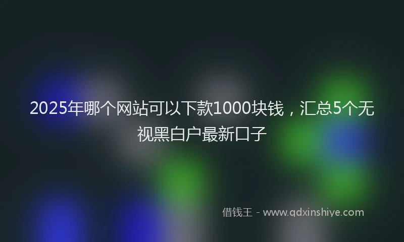 2025年哪个网站可以下款1000块钱，汇总5个无视黑白户最新口子