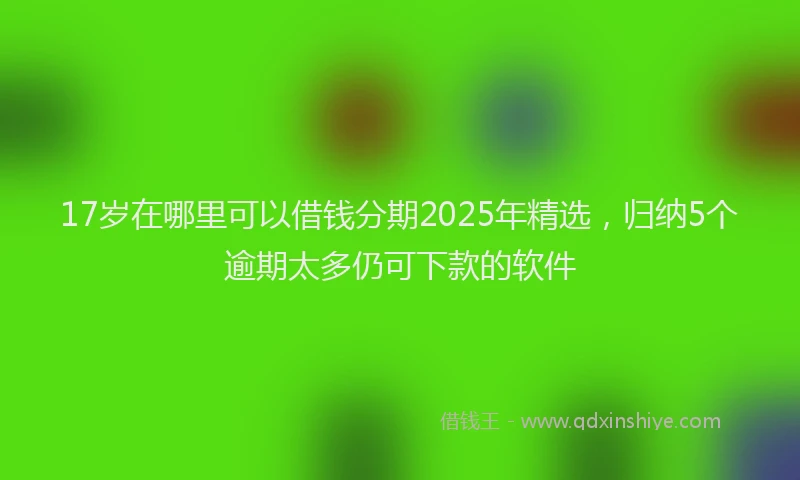 17岁在哪里可以借钱分期2025年精选，归纳5个逾期太多仍可下款的软件