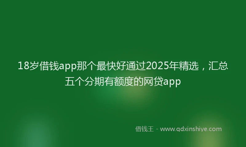 18岁借钱app那个最快好通过2025年精选，汇总五个分期有额度的网贷app