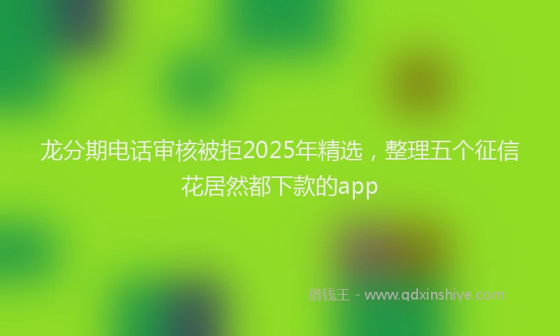 龙分期电话审核被拒2025年精选，整理五个征信花居然都下款的app