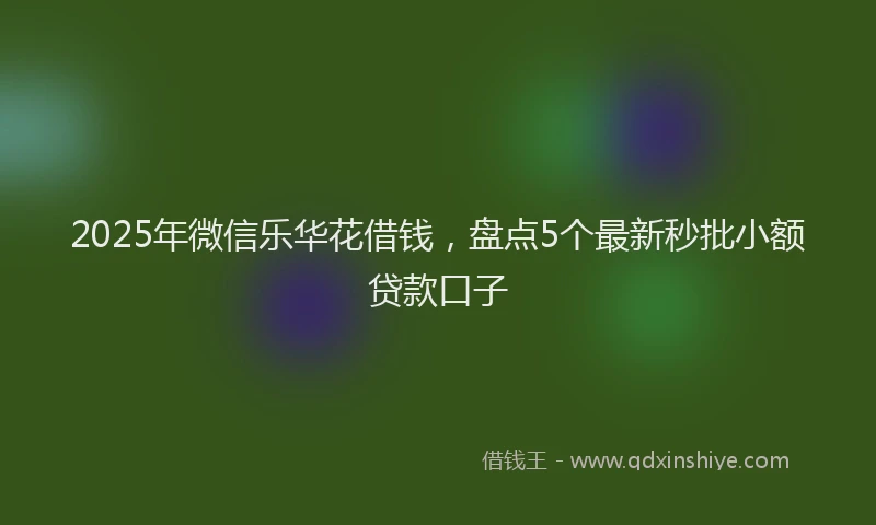 2025年微信乐华花借钱，盘点5个最新秒批小额贷款口子