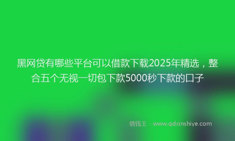 黑网贷有哪些平台可以借款下载2025年精选，整合五个无视一切包下款5000秒下款的口子