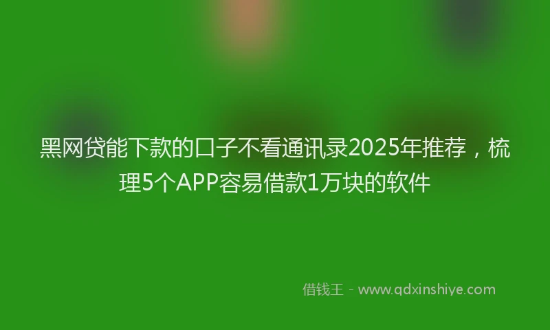 黑网贷能下款的口子不看通讯录2025年推荐，梳理5个APP容易借款1万块的软件