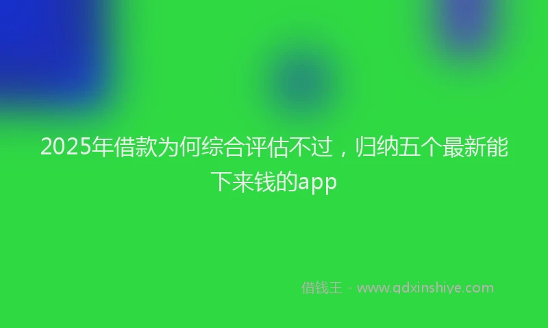 2025年借款为何综合评估不过，归纳五个最新能下来钱的app