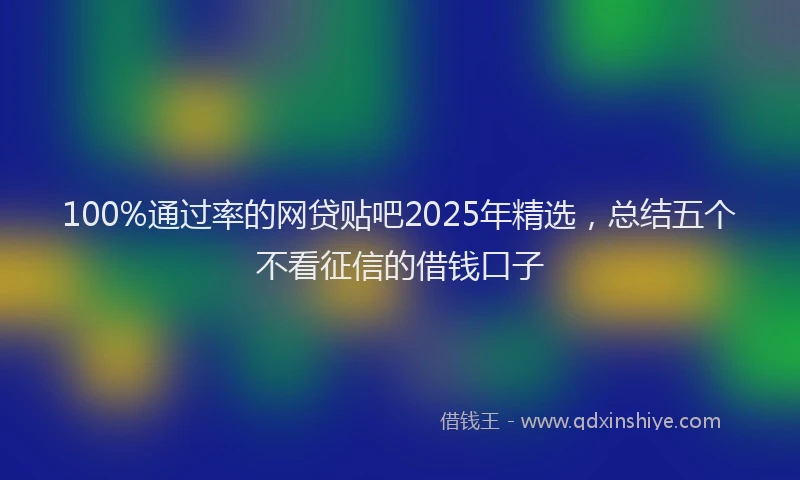 100%通过率的网贷贴吧2025年精选，总结五个不看征信的借钱口子