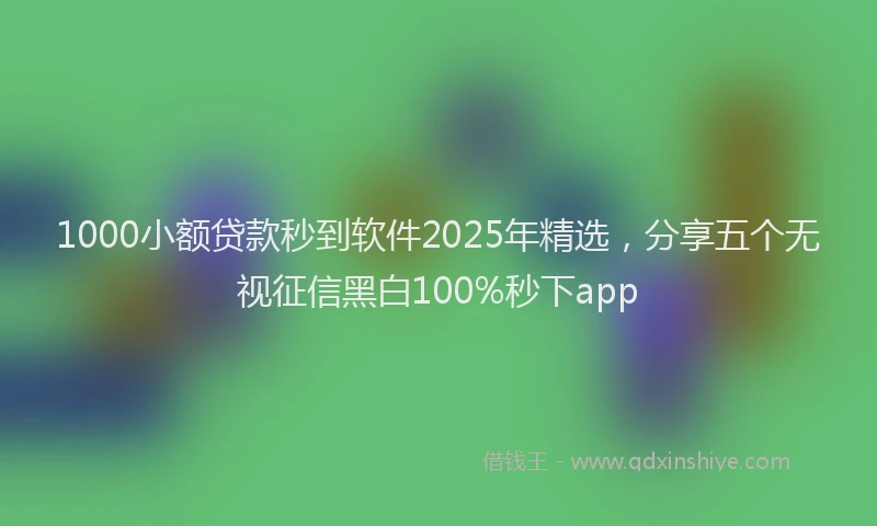 1000小额贷款秒到软件2025年精选，分享五个无视征信黑白100%秒下app