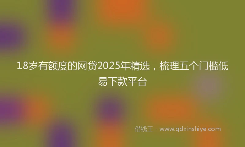 18岁有额度的网贷2025年精选，梳理五个门槛低易下款平台