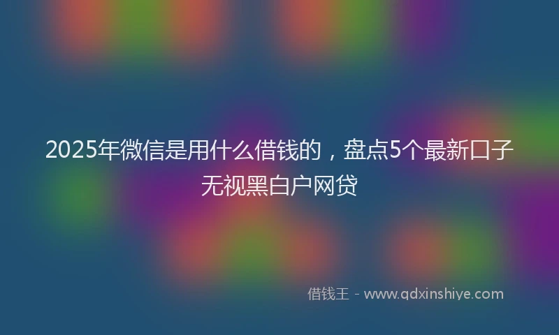 2025年微信是用什么借钱的，盘点5个最新口子无视黑白户网贷