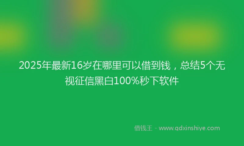 2025年最新16岁在哪里可以借到钱，总结5个无视征信黑白100%秒下软件