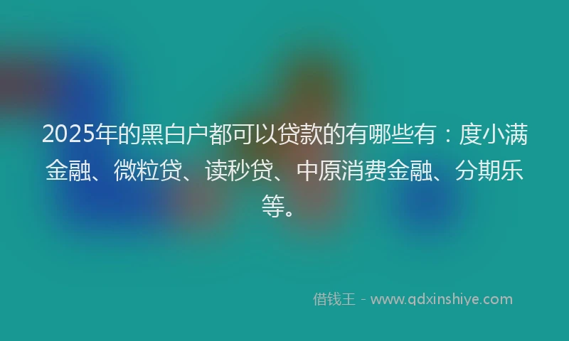 2025年的黑白户都可以贷款的有哪些有：度小满金融、微粒贷、读秒贷、中原消费金融、分期乐等。