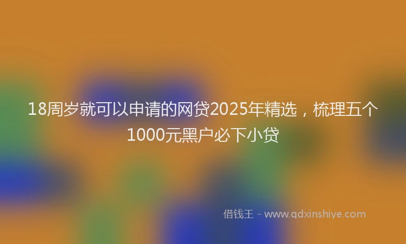 18周岁就可以申请的网贷2025年精选，梳理五个1000元黑户必下小贷