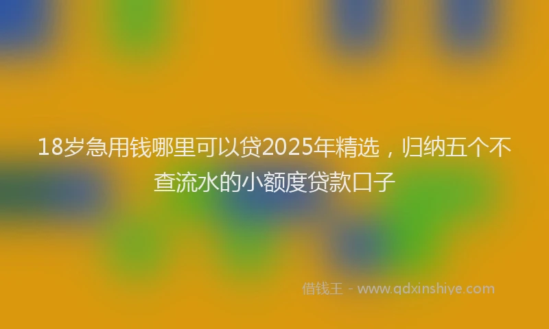 18岁急用钱哪里可以贷2025年精选，归纳五个不查流水的小额度贷款口子