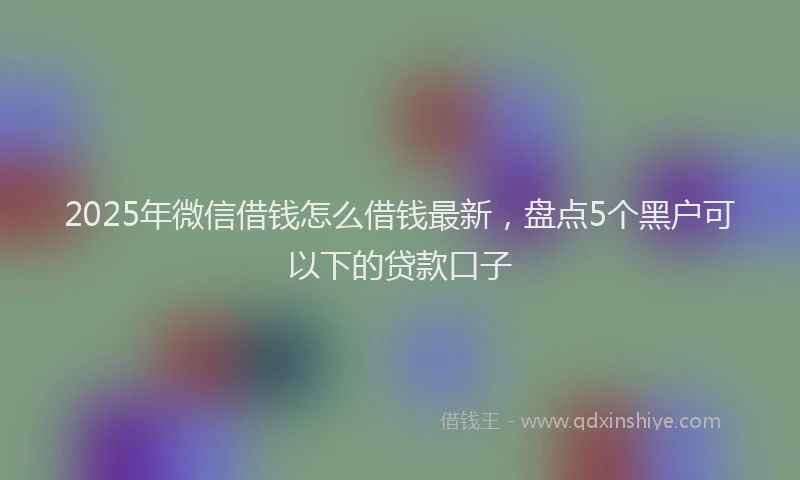 2025年微信借钱怎么借钱最新，盘点5个黑户可以下的贷款口子