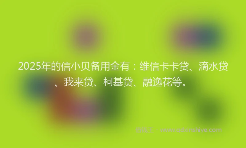 2025年的信小贝备用金有：维信卡卡贷、滴水贷、我来贷、柯基贷、融逸花等。