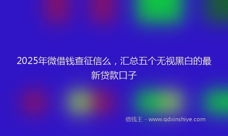 2025年微借钱查征信么，汇总五个无视黑白的最新贷款口子