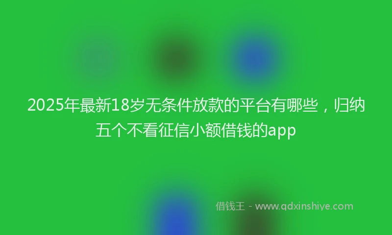 2025年最新18岁无条件放款的平台有哪些，归纳五个不看征信小额借钱的app
