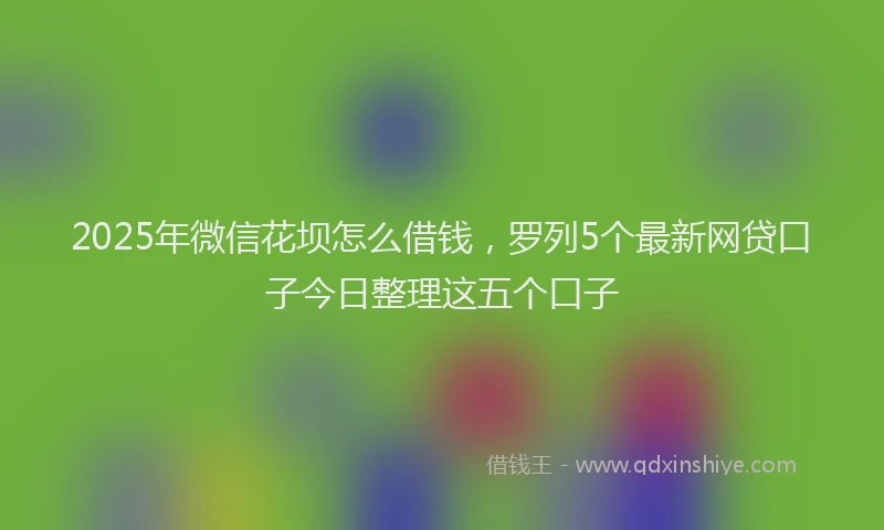 2025年微信花坝怎么借钱，罗列5个最新网贷口子今日整理这五个口子