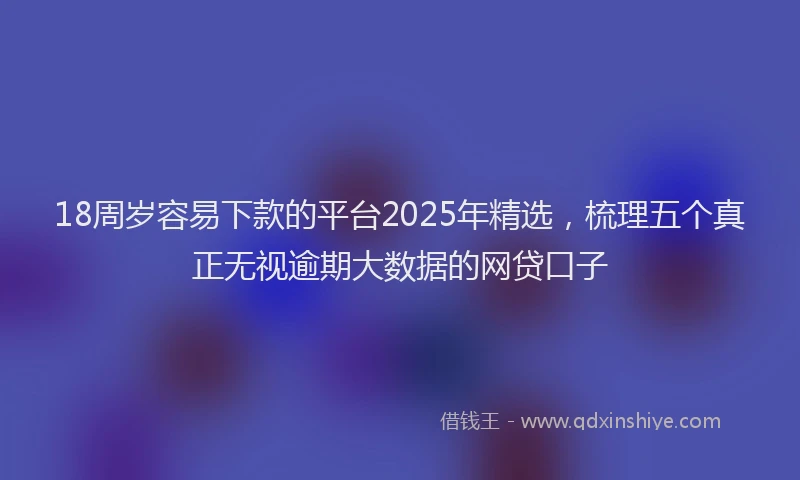 18周岁容易下款的平台2025年精选，梳理五个真正无视逾期大数据的网贷口子