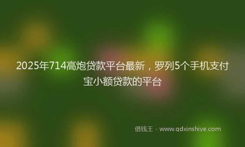 2025年714高炮贷款平台最新，罗列5个手机支付宝小额贷款的平台