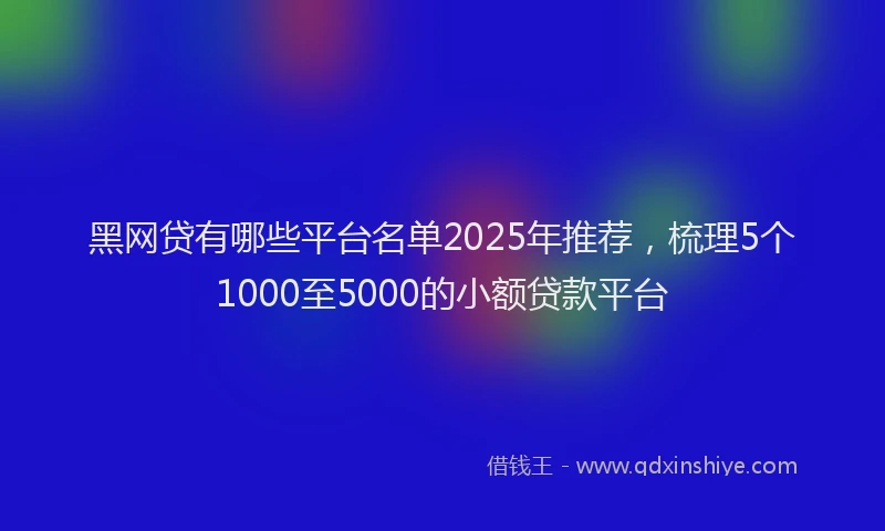 黑网贷有哪些平台名单2025年推荐，梳理5个1000至5000的小额贷款平台