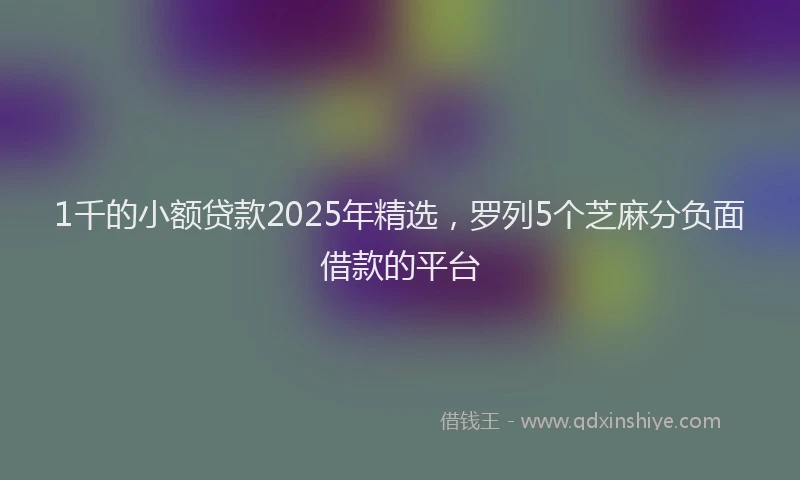 1千的小额贷款2025年精选，罗列5个芝麻分负面借款的平台