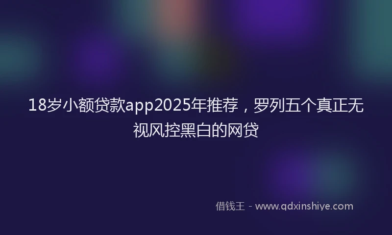 18岁小额贷款app2025年推荐，罗列五个真正无视风控黑白的网贷